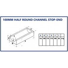 100mm Half Round Channel Stop-End