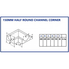 150mm Half Round Channel Corner
