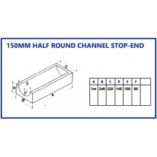 150mmHalfRoundChannelStopEnd