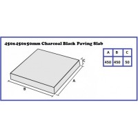 450 x 450 x 50mm Charcoal Black Paver
